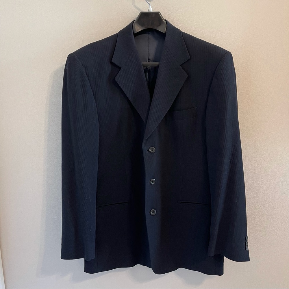 Country Road Blazer | Black Ribbed 85% Wool | 42